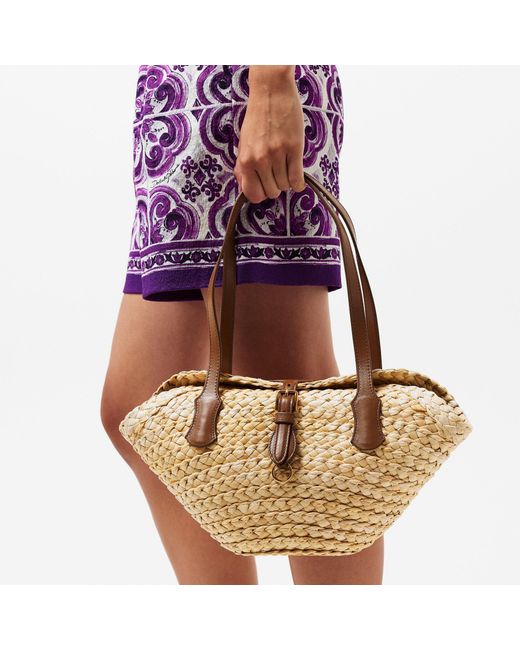Dolce & Gabbana Natural Minimalist Woven Shoulder Bag