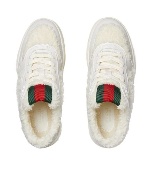 Gucci White Re-Web Sneakers