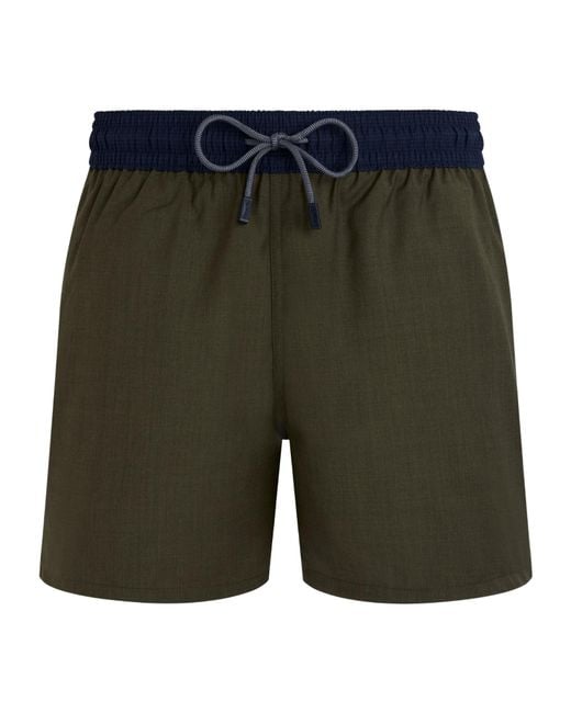 Vilebrequin Green Two-Toned Swim Trunks for men