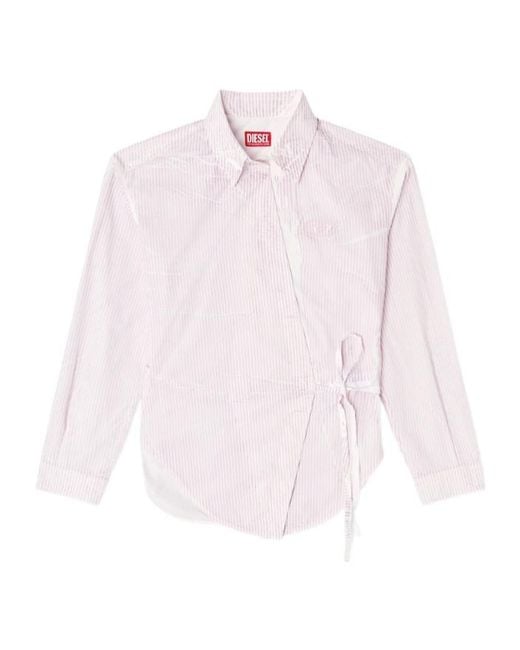 DIESEL Pink C-Delphos-S2 Striped Shirt