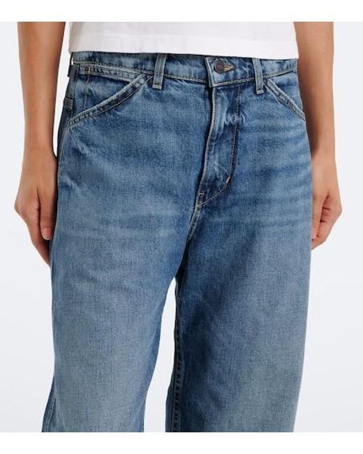 Nili Lotan Blue Tribeca Barrel-Leg Jeans