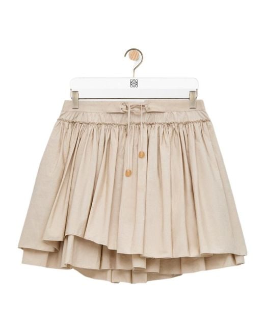 Loewe Natural Draped Drawstring Mini Skirt