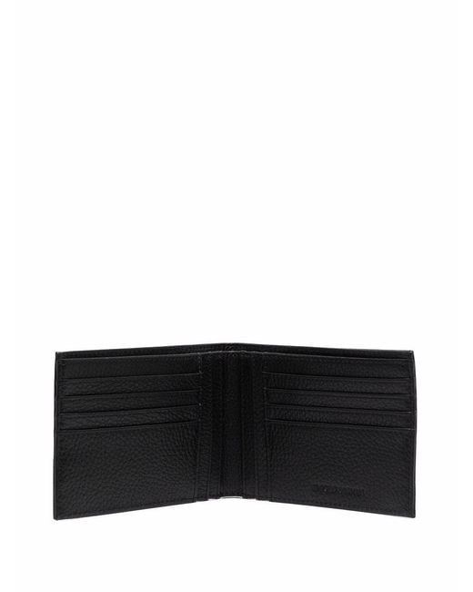 Emporio Armani Black Logo Lettering Bi-Fold Wallet for men