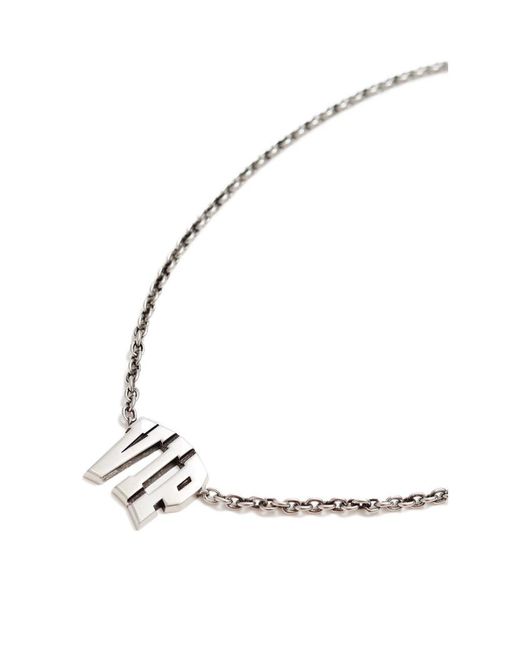 Balenciaga Metallic 3 Letter Vip Pendant Necklace