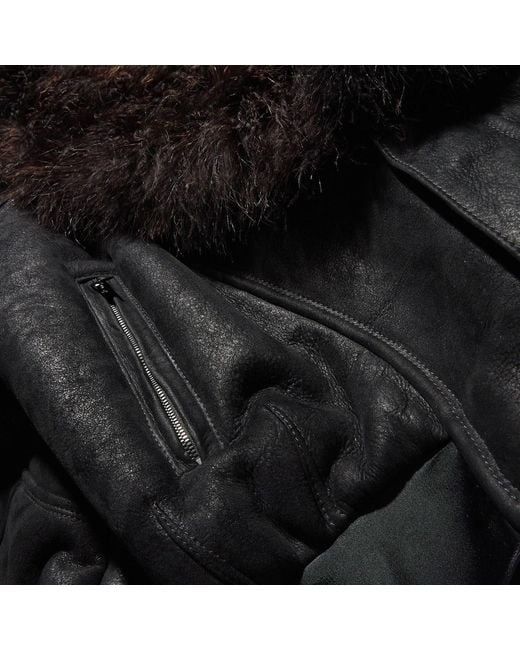 Gucci Black Fuzzy Collar Bomber Jacket