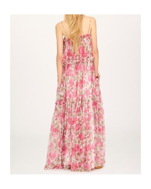 Chloé Pink Thin-Strap Long Dress