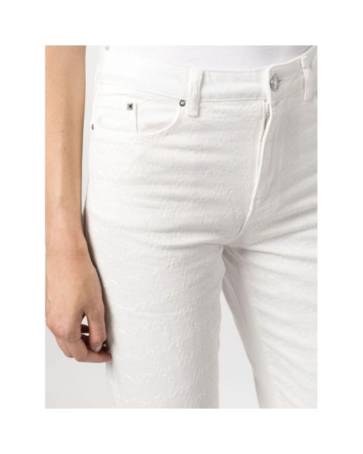 Karl Lagerfeld White High Waist Denim Trousers
