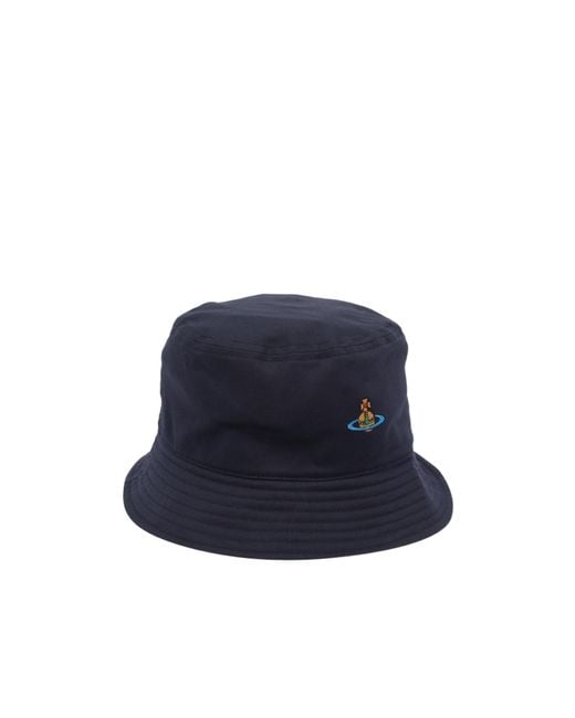 Vivienne Westwood Black Logo Embroidered Hat for men