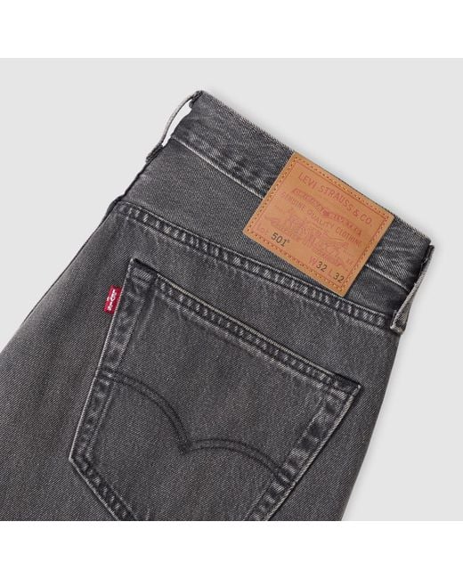 Levi's Gray 501 Buttoned Jeans for men