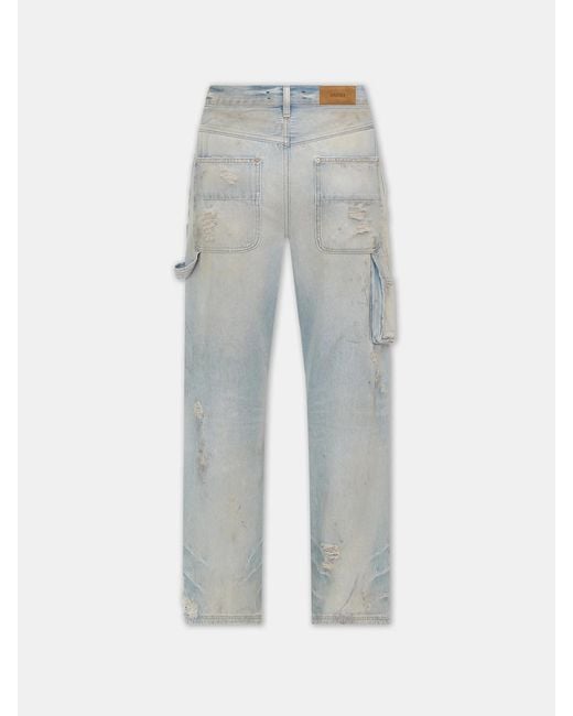 Amiri Gray Distressed Lightweight Carpenter Jeans for men