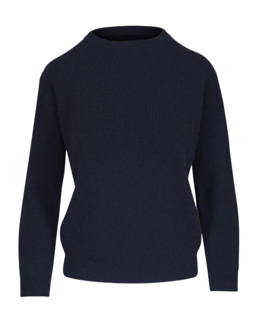 Brunello Cucinelli Blue Long-Sleeved Knitwear