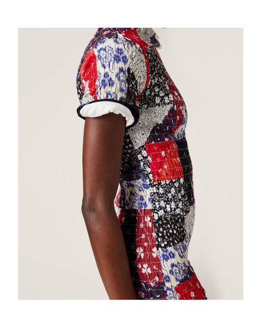 Miu Miu Red Patchwork Print Mini Dress