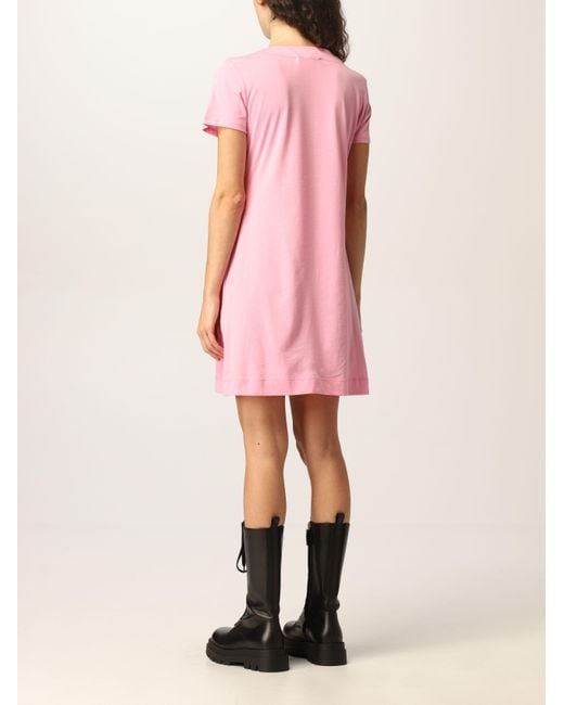 Moschino Pink 3D-Heart Jersey T-Shirt Dress
