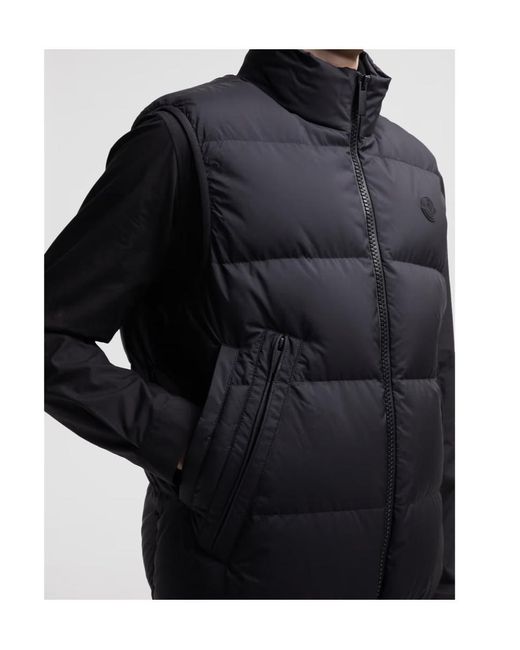 Moncler Black Fedare Zip-Up Padded Gilet for men