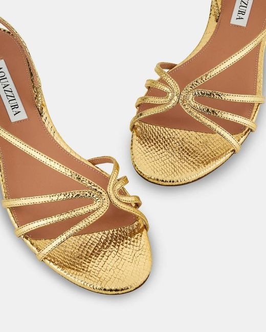 Aquazzura Metallic Talk To Me Strappy Sandals