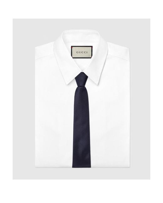 Gucci Blue Silk Tie With Interlocking G for men