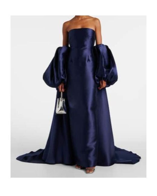 Solace London Blue Lea Cape Twill Gown