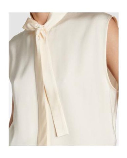 Jil Sander White Satin Sleeveless Blouse