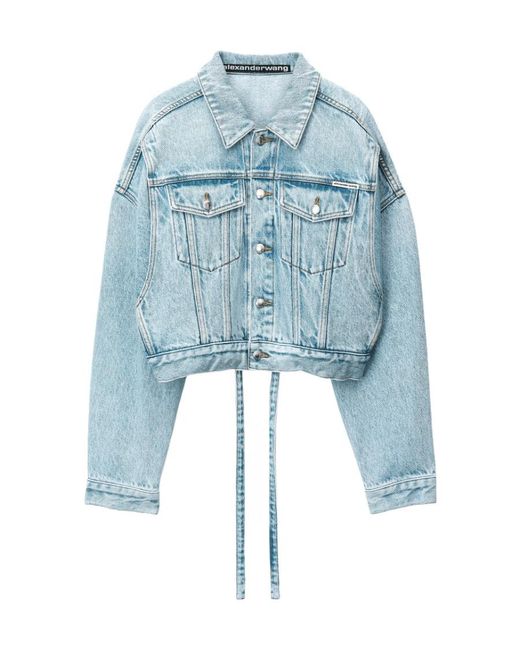 Alexander Wang Blue Cinch Hem Trucker Jacket