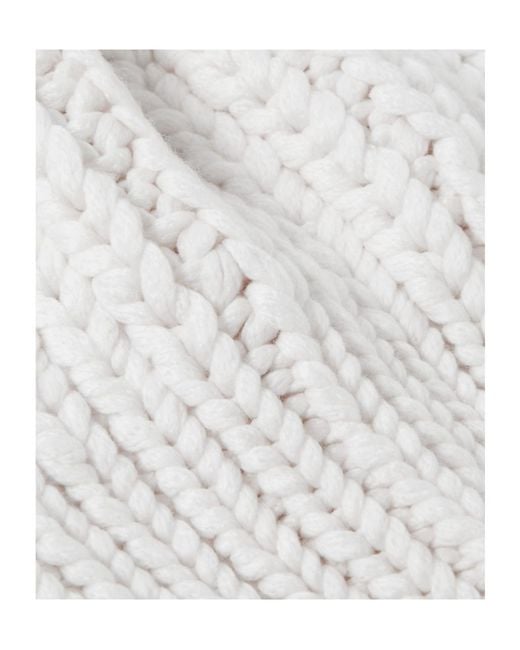 The Row White Ribbed Beanie