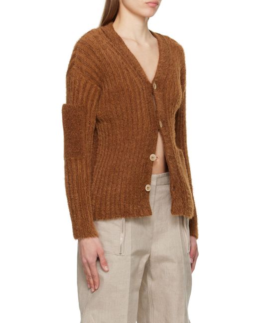 Jacquemus Brown Le Neve Button-Up Cardigan for men