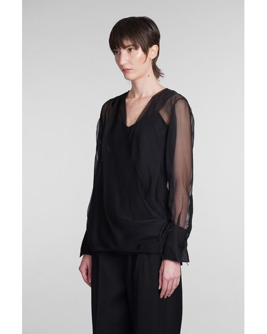 Givenchy Black Sheer Detailed Long-Sleeve Top