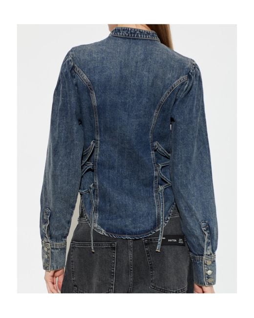 AllSaints Blue Long Sleeve Shirt