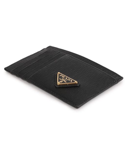 Prada Black Logo Card Holder for men