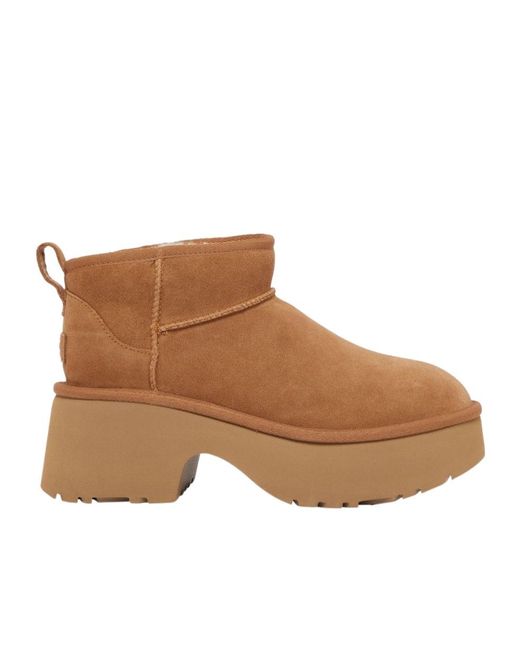 Ugg Brown Round Toe Ankle Boots