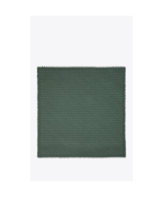 Saint Laurent Green Large Square Scarf
