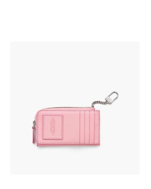 Marc Jacobs Pink Logo Debossed Zip-Up Wallet