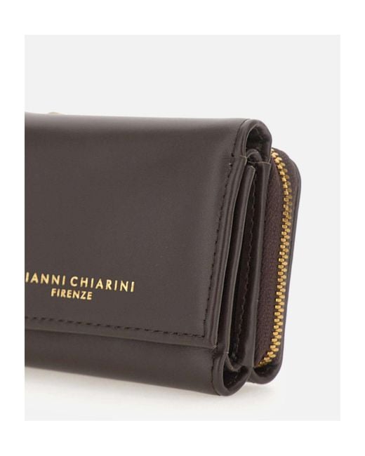Gianni Chiarini Brown Snap Closure Compact Wallet