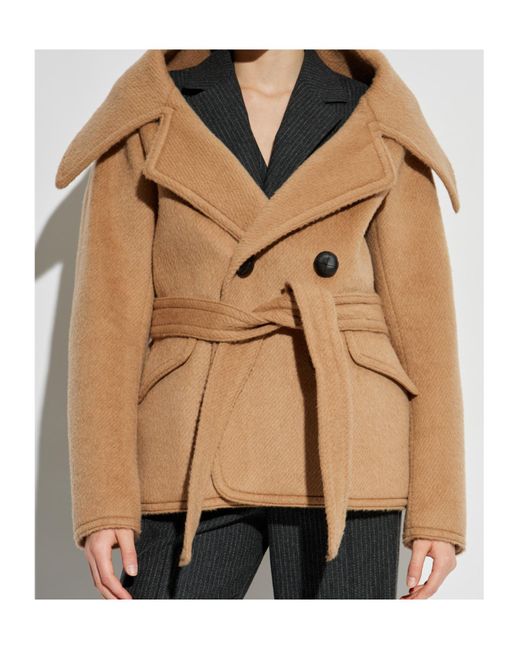DSquared² Natural Double-Breasted Belted Coat