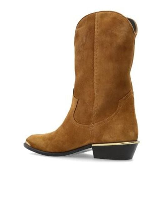 Isabel Marant Brown Elbana Cowboy Ankle Boots