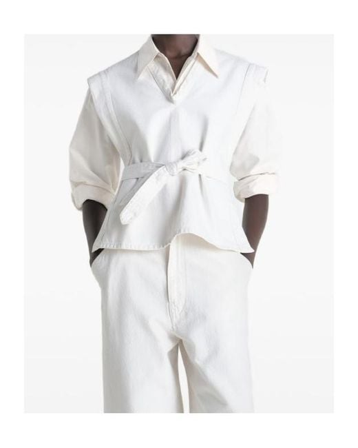 Lemaire White V-Neck Vest