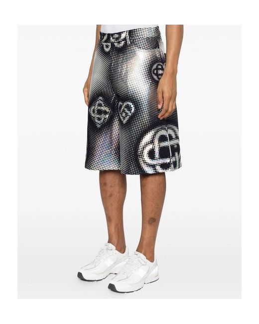 Casablanca Multicolor Pearlescent Monogram Denim Shorts for men