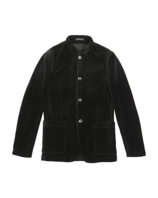 Armani Collezioni Black Logo Casual Jacket for men