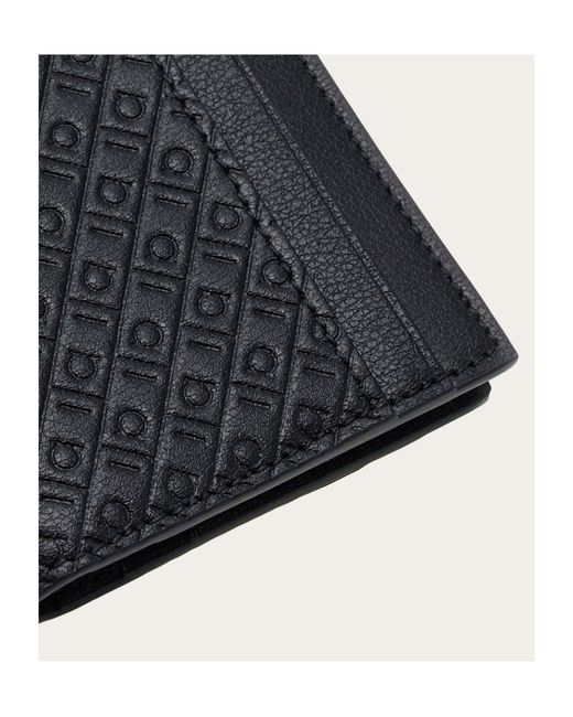 Ferragamo Black Ferragamo Monogram Credit Card Holder for men