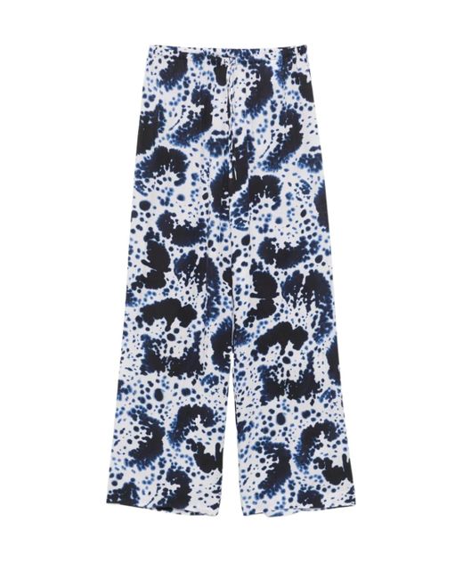 Dries Van Noten Blue Patterned Casual Pants