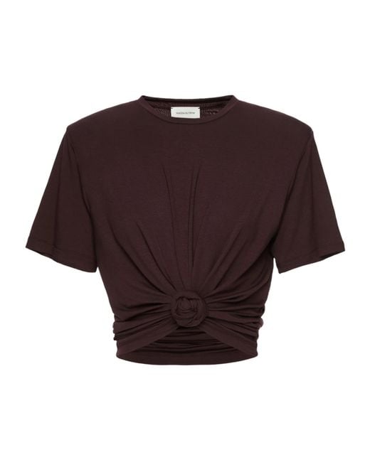 Magda Butrym Purple Knotted Jersey T-Shirt