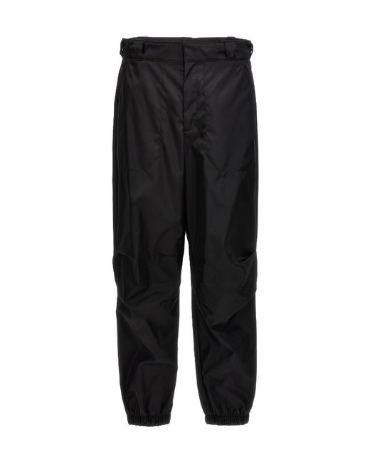 Prada Black Casual Pants With Waist And Loop Straps for men
