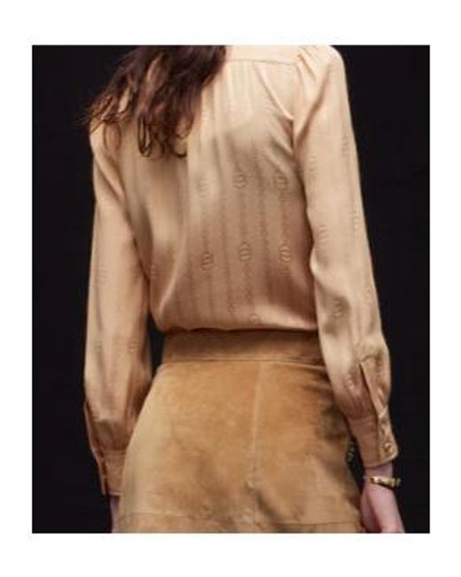Gucci Natural Interlocking G Chain Silk Jacquard Shirt