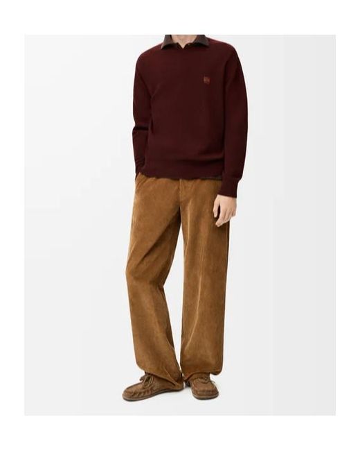 Loewe Purple Two-Tone Intarsia Detailed Jumper for men