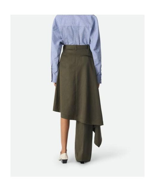 Bottega Veneta Blue Stripe Draped Subtle Skirt