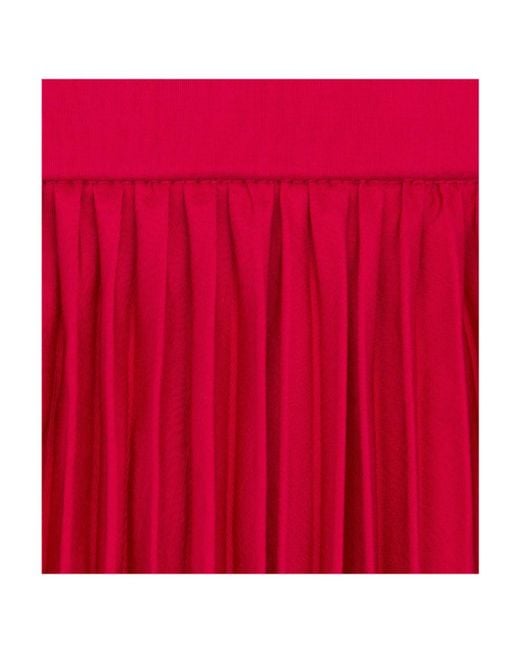 Dior Red Long Pleated Skirt
