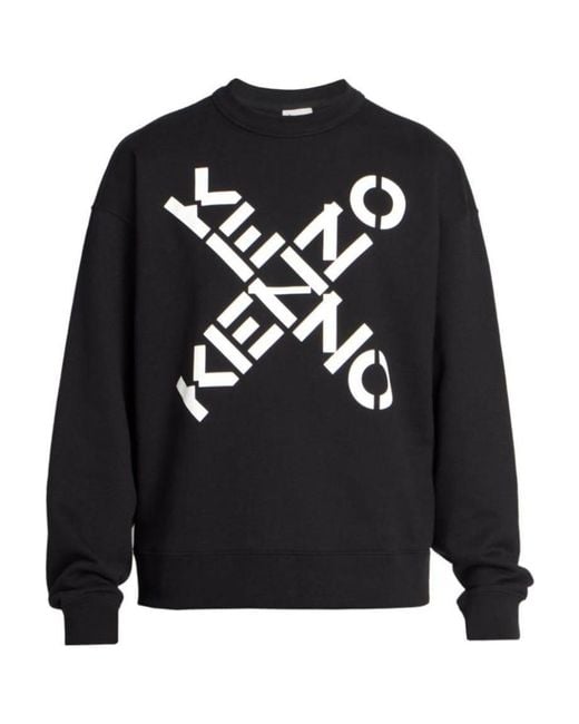 KENZO Black Sport Big X Logo Print Sweatshirt for men