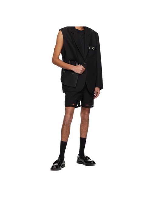 Coperni Black Petal Cut-Out Shorts for men