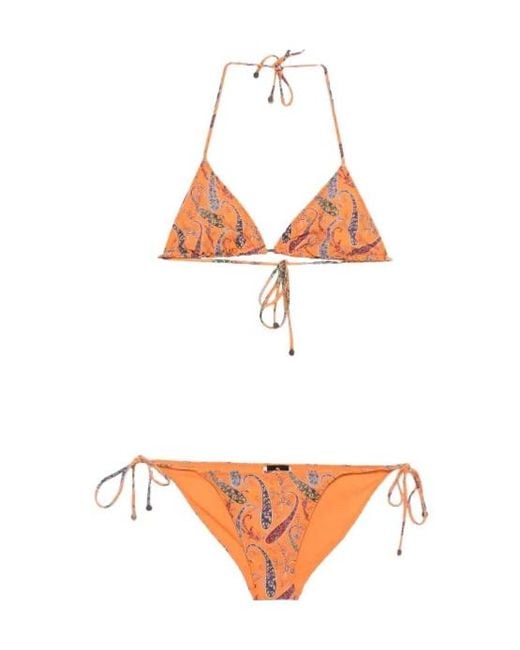 Etro White Paisley Printed Bikini