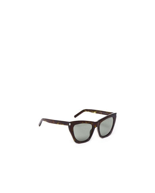 Saint Laurent White Eyewear Sl 214 Kate Cat-Eye Sunglasses