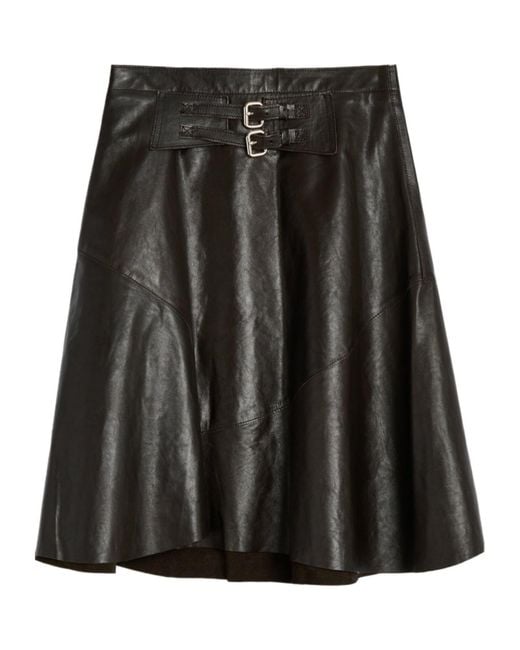 Our Legacy Black Waltz Leather Midi Skirt